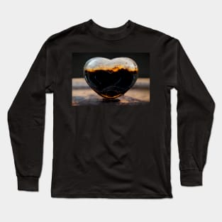 Black Broken Heart Art in Sunset /  Broken Hearts Unwind Designs Long Sleeve T-Shirt